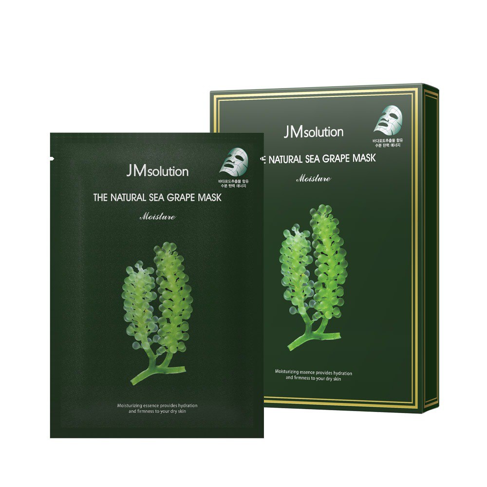 JM SOLUTION THE NATURAL SEA GRAPE MASK MOSTURE Увлажняющая тканевая маска с морским виноградом