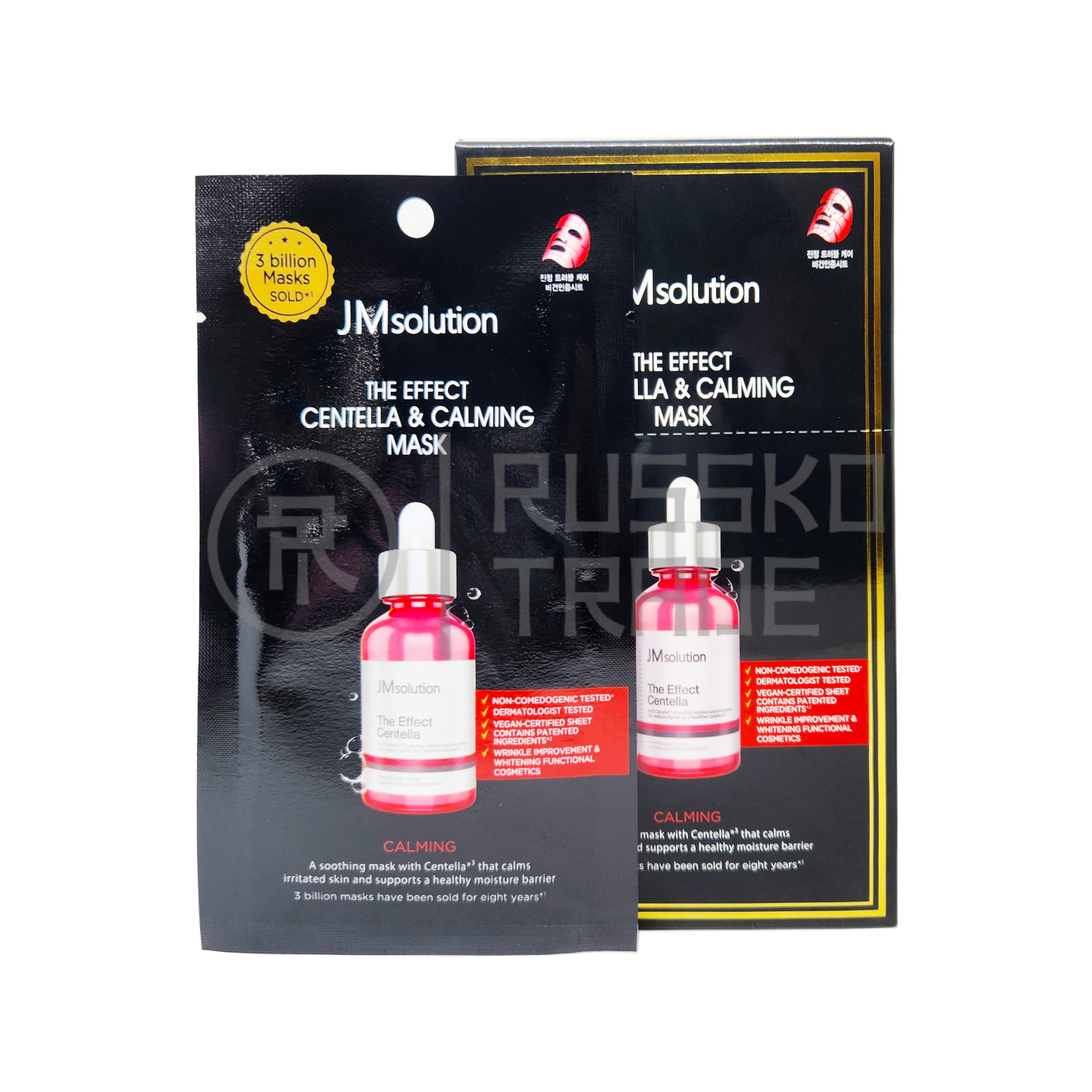 JM SOLUTION THE EFFECT CENTELLA & CALMING MASK Тканевая маска с экстрактом центеллы 24мл*10шт