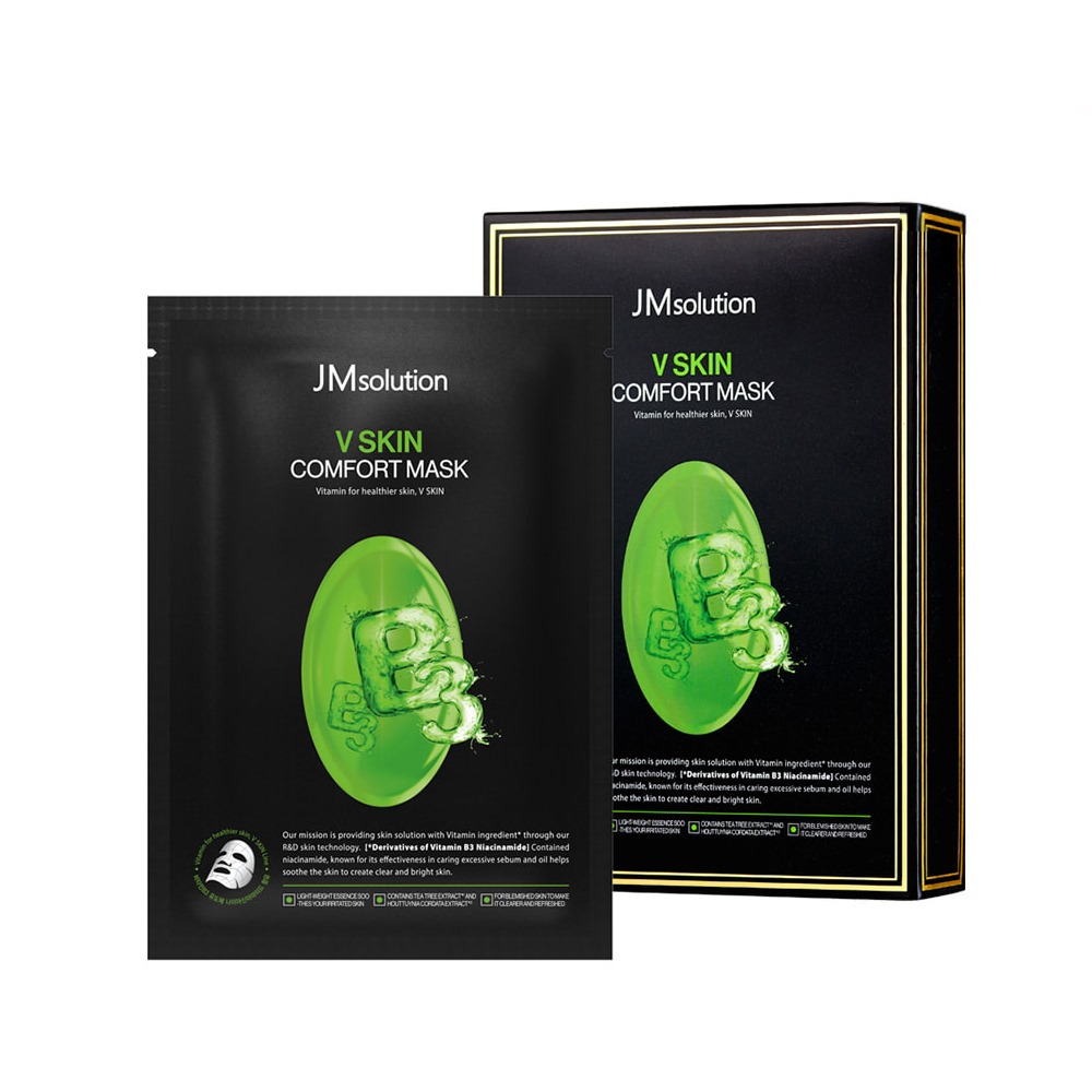 JM SOLUTION V SKIN COMFORT MASK VITAMIN B3 Тканевая маска с витамином В3 (Без ЧЗ)