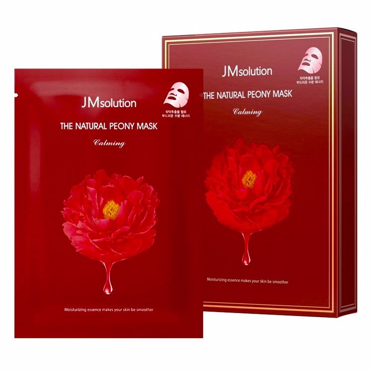 JM SOLUTION THE NATURAL PEONY MASK CALMING Успокаивающая тканевая маска с экстрактом пиона