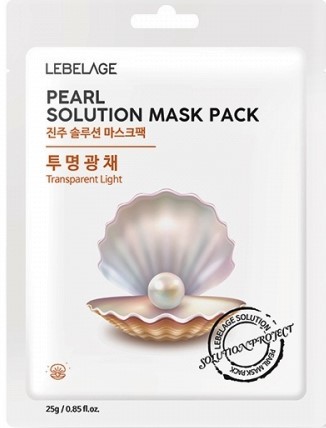 LEBELAGE PEARL SOLUTION MASK PACK Тканевая маска с жемчужным порошком 25г*10шт