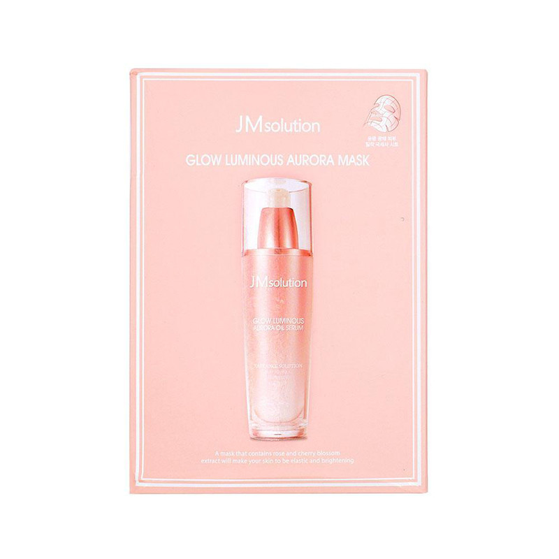 JM SOLUTION GLOW LUMINOUS AURORA MASK Целлюлозная маска с жемчужной пудрой
