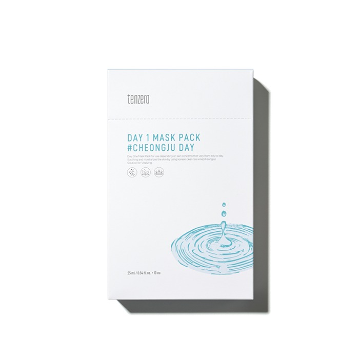 TENZERO DAY 1 MASK PACK #CHEONGJU DAY Тканевая маска с экстрактом Чхонджу (рисовое вино) 25мл*10шт (Без ЧЗ)