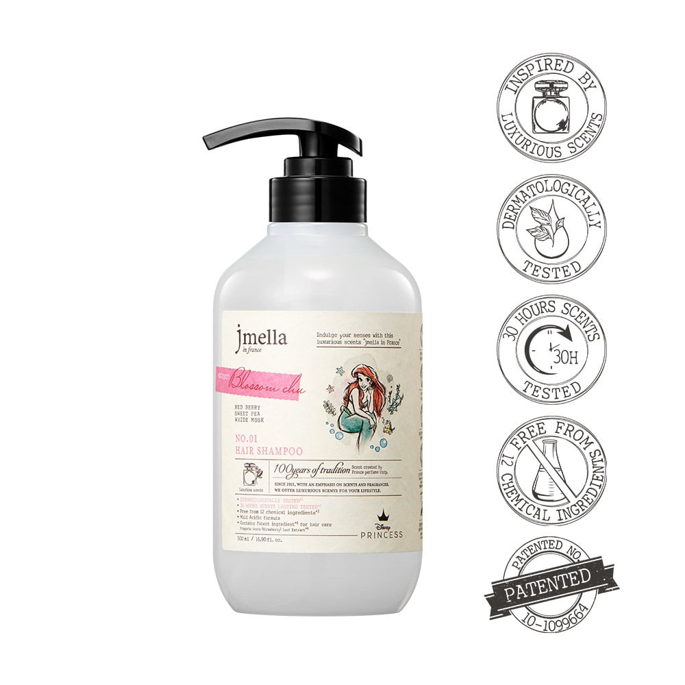 JMELLA IN FRANCE DISNEY BLOSSOM CHU HAIR SHAMPOO Парфюмированный шампунь для волос "Клюква белый мускус" (Ариэль) 1000мл (Без ЧЗ)