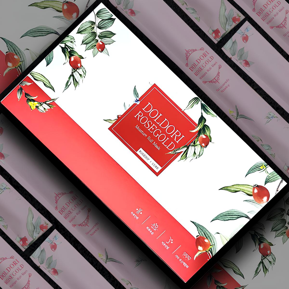 CELLVIO DOLDORI ROSE GOLD MOISTURE ROLL MASK Тканевая маска с золотом и экстрактом шиповника 27мл*8шт (Без ЧЗ)