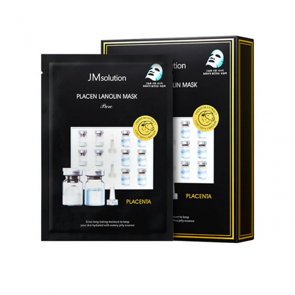 JM SOLUTION PLACEN LANOLIN MASK PURE Антивозрастная плацентарная маска с ланолином - картинка jmsolution-placen-lanolin-mask-pure-1000x1000.png