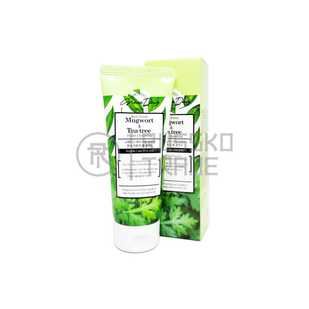 GRACE DAY REAL FRESH MUGWORT & TEA TREE FOAM CLEANSING Пенка с экстрактами полыни и чайного дерева - картинка gd-mugwort-tea-tree-foam-rt_big-1000x1000.jpg