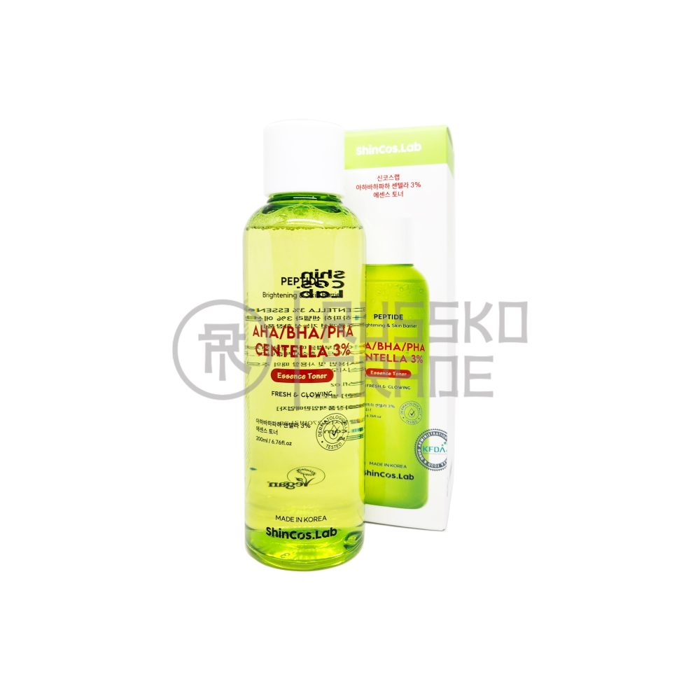 SHINCOS.LAB AHA/BHA/PHA CENTELLA 3% ESSENCE TONER Тонер-эссенция с кислотами и экстрактом центеллы 3% - картинка shincoslab-ahabha-centella-toner-rt_big-1000x1000.jpg