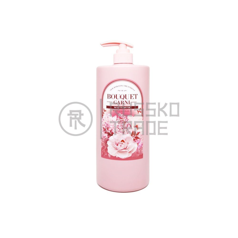 BOUQUET GARNI SILK KERATIN TREATMENT WHITE MUSK Кератиновая маска-бальзам для волос «Белый мускус» 1500мл - картинка bouquet-garni-silk-keratin-treatment-white-musk-keratinovaja-maska-balzam-dlja-volos-belyj-muskus-1500ml-1000x1000.jpg