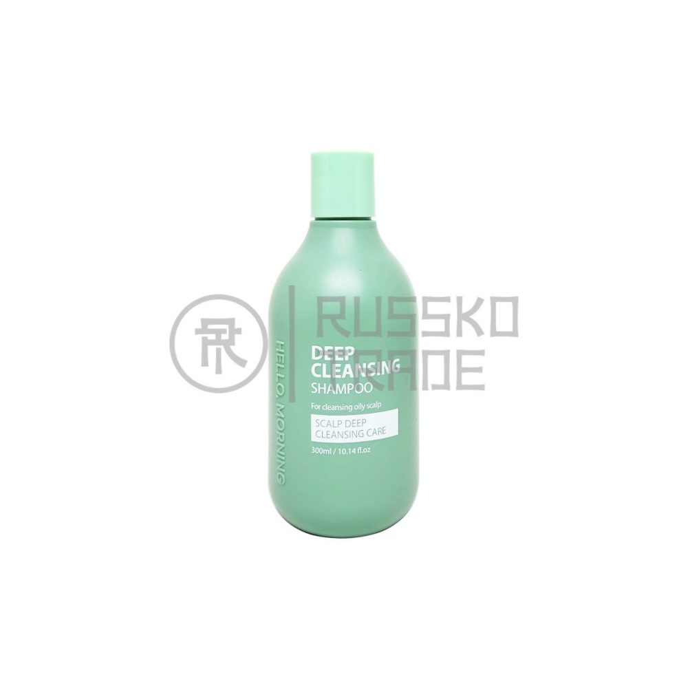 HELLO MORNING DEEP CLEANSING SHAMPOO Глубоко очищающий шампунь для волос и кожи головы 300мл - картинка hello-morning-deep-cleansing-shampoo-gluboko-ochishhajushhij-shampun-dlja-volos-i-kozhi-golovy-300ml-1000x1000.jpg