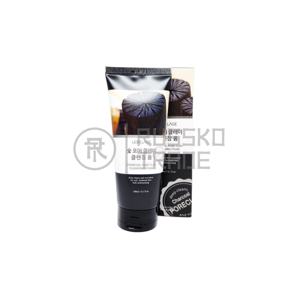 LEBELAGE CHARCOAL PORE CLAY CLEANSING FOAM Пенка с древесным углем для очищения пор 180мл - картинка lebelage-charcoal-pore-clay-cleansing-foam-penka-s-drevesnym-uglem-dlja-ochishhenija-por-180ml-1000x1000.jpg