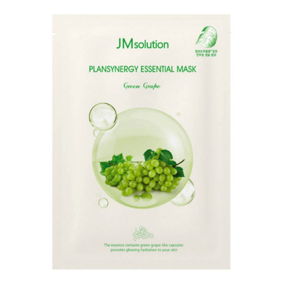 JM SOLUTION PLANSYNERGY ESSENTIAL MASK GREEN GRAPE Тканевая маска с экстрактом зеленого винограда 30мл*10шт - картинка jm-solution-plansynergy-essential-mask-green-grape-tkanevaja-maska-s-jekstraktom-zelenogo-vinograda-1000x1000.jpg