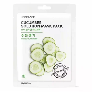 LEBELAGE CUCUMBER SOLUTION MASK PACK Тканевая маска с экстрактом огурца 25г