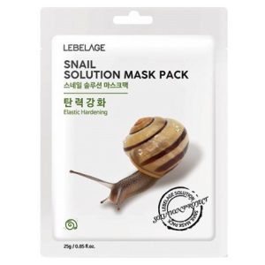 LEBELAGE SNAIL SOLUTION MASK PACK Тканевая маска с муцином улитки 25г