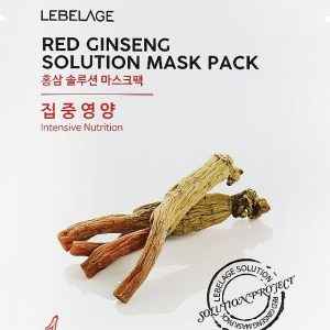 LEBELAGE RED GINSENG SOLUTION MASK PACK Тканевая маска с экстрактом красного женьшеня 25г