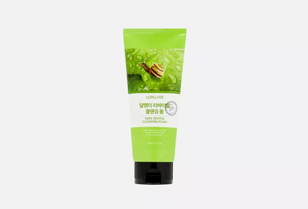 LEBELAGE SNAIL REVITAL CLEANSING FOAM Пенка для умывания с муцином улитки 180мл - картинка lebelage-snail-revital-cleansing-foam-penka-dlja-umyvanija-s-mucinom-ulitki-180ml-1000x679.webp