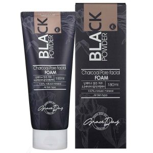 GRACE DAY BLACK POWDER CHACOAL PORE FACIAL FOAM Пенка для умывания с древесным углем 180мл