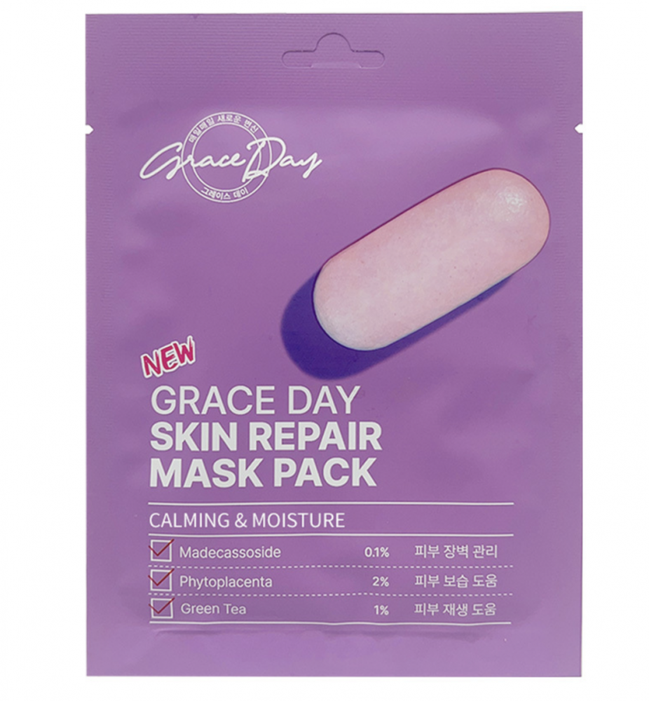GRACE DAY SKIN REPAIR MASK PACK Тканевая маска с экстрактом мадекассосида  27гр - картинка grace-day-skin-repair-mask-pack-tkanevaja-maska-s-jekstraktom-madekassosida-27gr-926x1000.png