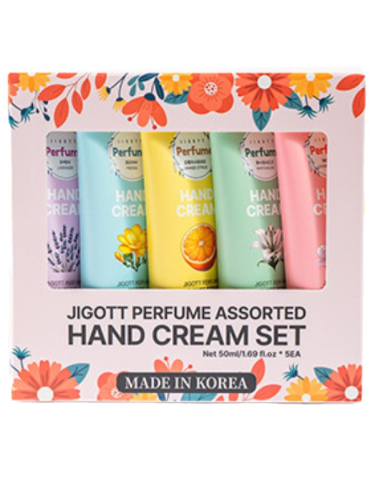 JIGOTT PERFUME ASSORTED HAND CREAM SET OF 5 Набор парфюмированных кремов для рук 50мл*5шт - картинка jigott-perfume-assorted-hand-cream-set-of-5--750x1000.jpg